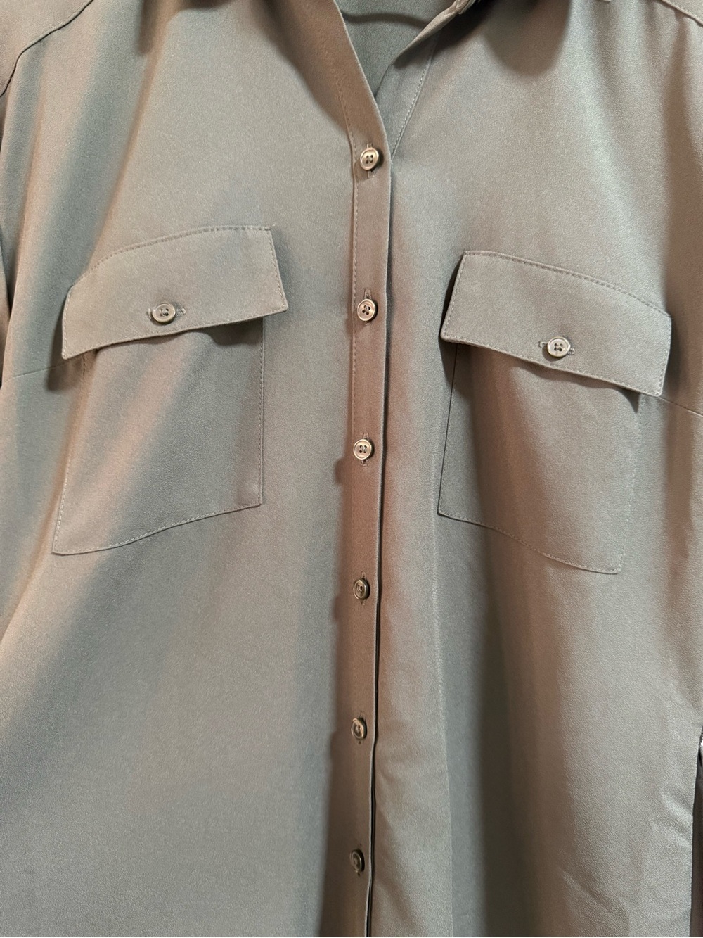 Express Olive Utility Shirt Dress - Picture 3 of 6